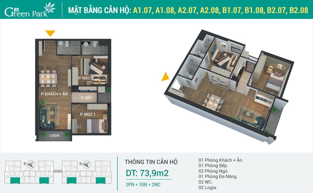 Căn hộ số 07, 08 phù hợp cho gia đình tìm kiếm không gian rộng rãi, thẩm mỹ