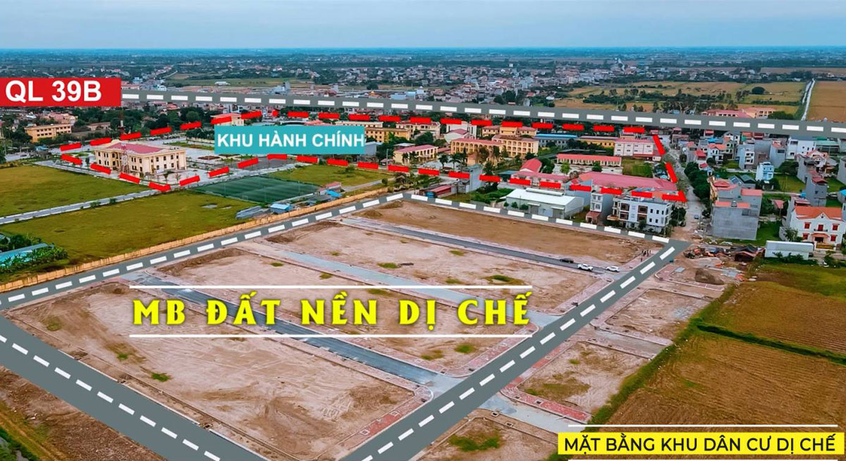 Mặt bằng đất nền Dị Chế - Tiên Lữ - Hưng Yên
