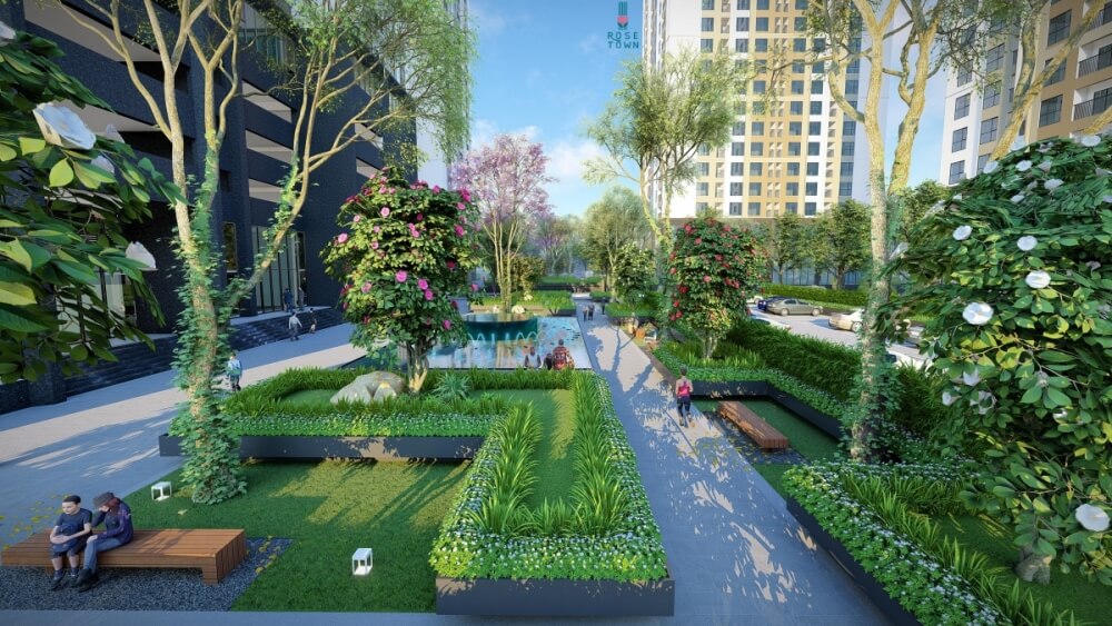 Không gian sống xanh tại dự án Rose Town