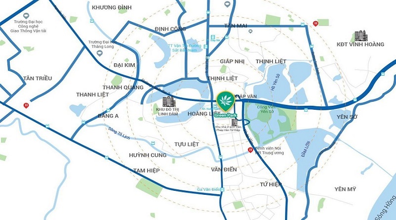 Vị trí của dự án Phương Đông Green Park
